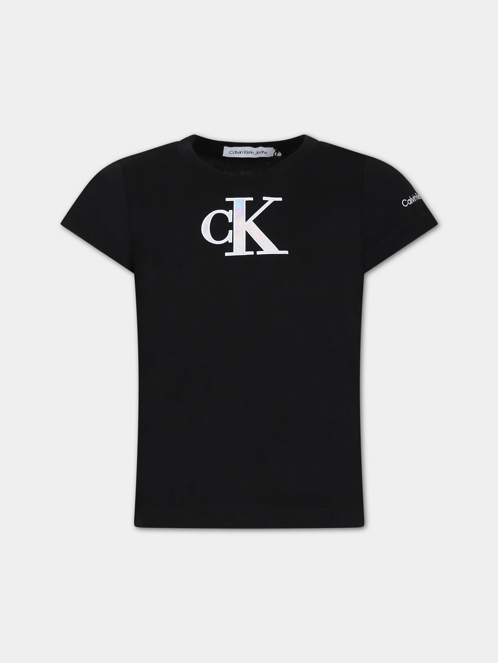 T-shirt noir pour fille avec logo